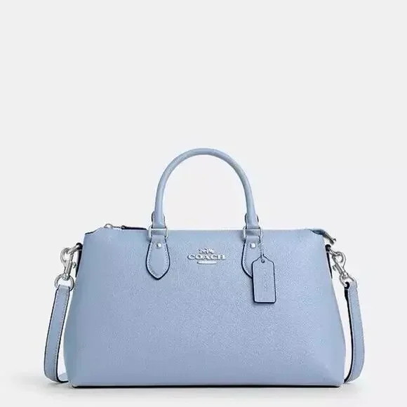 NWT Coach Bundle Georgia Satchel Bag CR156 Leather Bluebell & Cq722 Silk Scarf - Picture 8 of 12